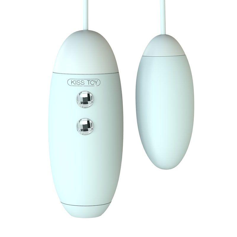 Вакуумний стимулятор з віброяйцем KissToy Miss VV Cyan 2-in-1