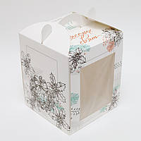 Тортова коробка крейдована 170*170*210 новорічна