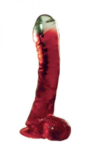 Гелевий фалоімітатор на присосці LAZY BUTTCOCK 6.5 RED DONG, 16,5х3,5 см