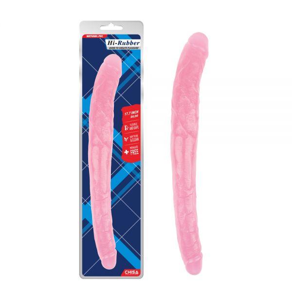 Двосторонній рожевий фалоімітатор Chisa Novelties Hi-Rubber 45 см