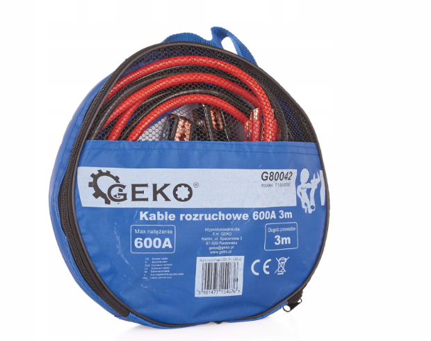 Проводи для прикурювання 600 амп, 3м, GEKO G80042