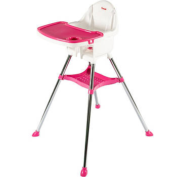 Стільчик для годування Doloni (знімний столик) 03220/3 Біло-рожевий