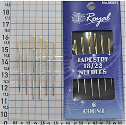 Голки для вишивання 18/22 Royal Needles (6 шт) золоті вушка
