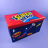 Коробка складна корзина для зберігання речей іграшок Stenson 60*30*35 см WW01365 синій колір, фото 4