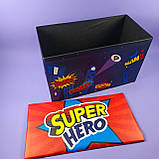 Коробка складна корзина для зберігання речей іграшок Stenson 60*30*35 см WW01365 синій колір, фото 3