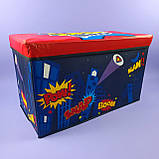 Коробка складна корзина для зберігання речей іграшок Stenson 60*30*35 см WW01365 синій колір, фото 5