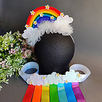 Обруч на голову веселка, обруч веселки, обруч веселка, обруч із веселкою, костюм веселка