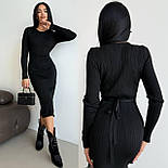 Базова сукня по фігурі завдовжки міді однотонна із зав'язкою на спині (р. 42-46) 9035910, фото 4