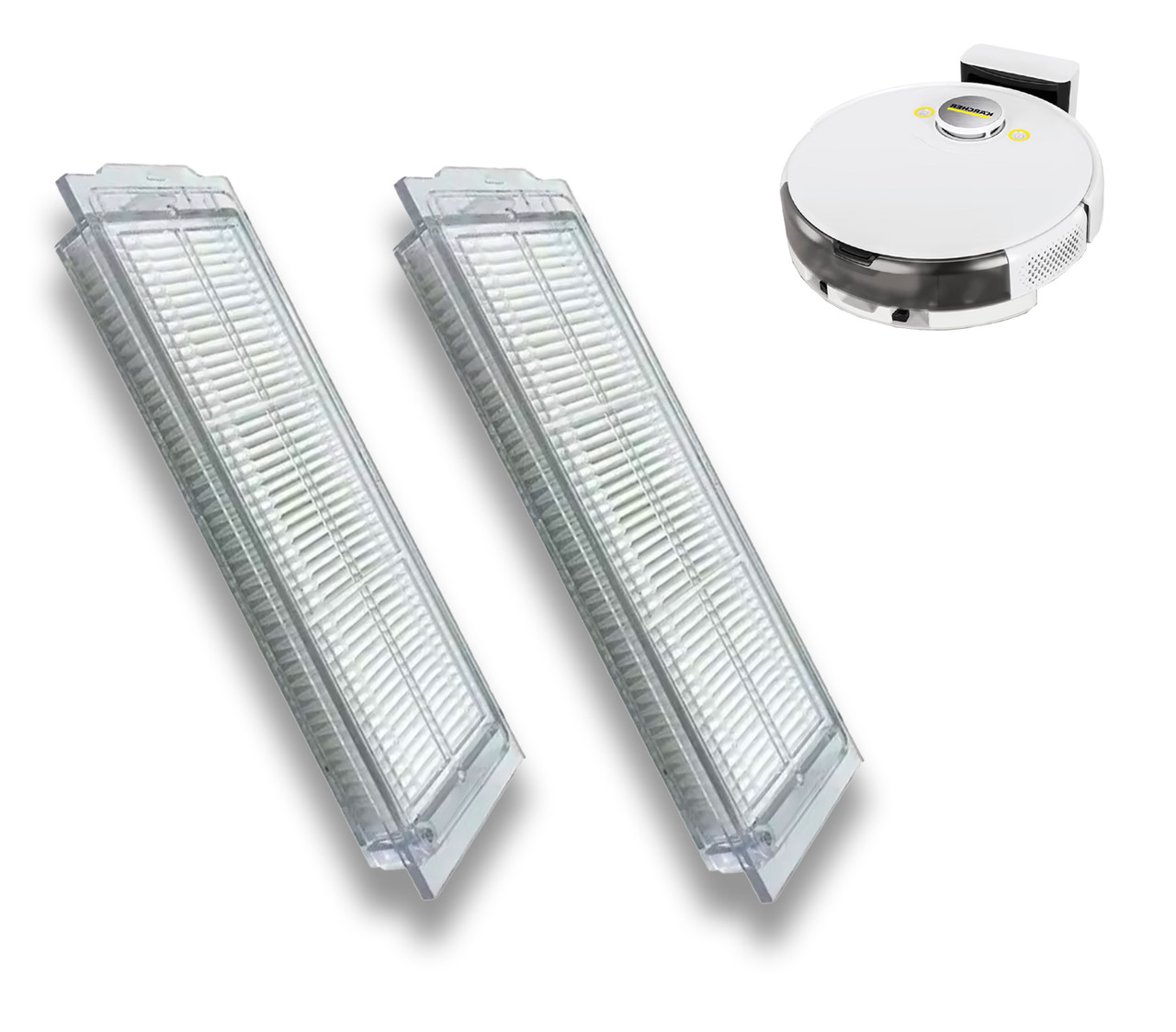 Набір фільтрів НЕРА (2 шт.) сумісних з роботом-пилососом Karcher RCV 3, фото 1