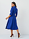 :Жіноче класичне офісне плаття-міді на запах, на роботу, в офіс, синє, фото 6