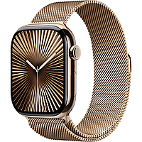 Apple Watch Series 10 GPS + Cellular 42mm Gold Titanium Case w. Gold Milanese Loop (MX083)