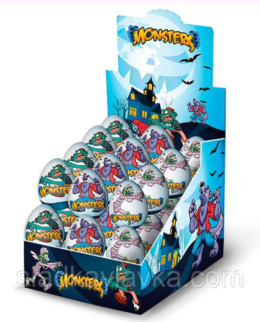 Яйце шоколадне Монстри 24 шт., 25 г (ANL), фото 1