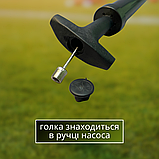 Насос для м’яча двосторонній, насос для футбольного мяча, ручний насос для м’яча з голкою Hechpro чорний (6926), фото 3