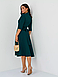 :Жіноче класичне офісне плаття-міді на запах, на роботу, в офіс, темно-зелене, фото 6