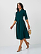 :Жіноче класичне офісне плаття-міді на запах, на роботу, в офіс, темно-зелене, фото 5