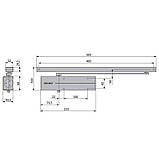Дотягувач з шиною срібло EV1ASSA ABLOY DC135, фото 3
