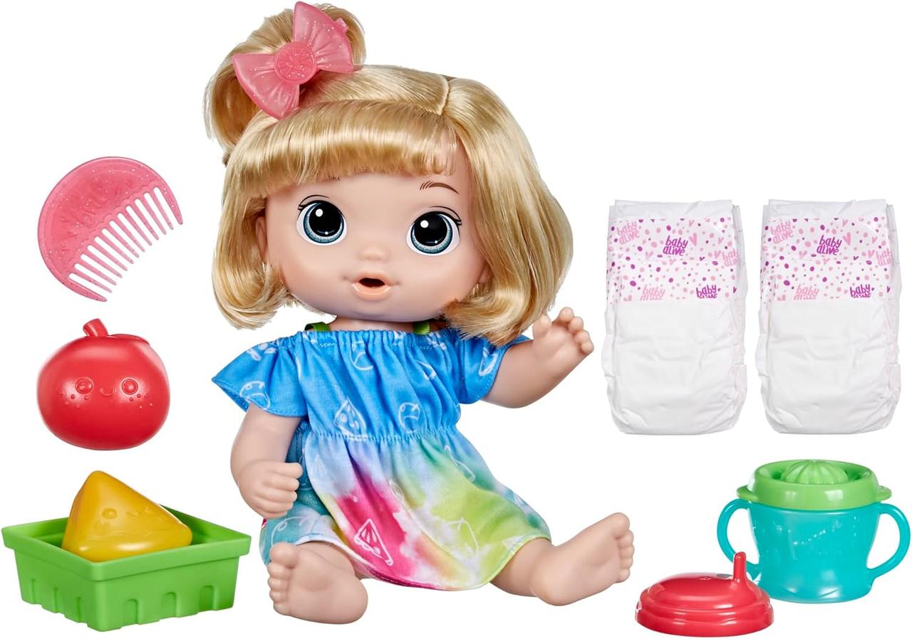 Лялька пупс беби элів Baby Alive Fruity Sips Doll, Apple