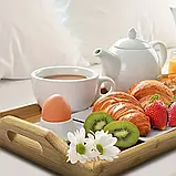 Піднос Helios прямокутний бамбуковий з ручками "Натур" 43*30*4,5 см 7206, фото 3