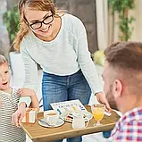 Піднос Helios прямокутний бамбуковий з ручками "Натур" 43*30*4,5 см 7206, фото 4