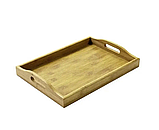 Піднос Helios прямокутний бамбуковий з ручками "Натур" 43*30*4,5 см 7206, фото 2