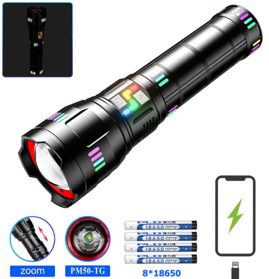 Потужний ліхтар прожектор WHITE LASER G02 PM60-TG 10000 м NIGHT VISION FLUORESCENCE