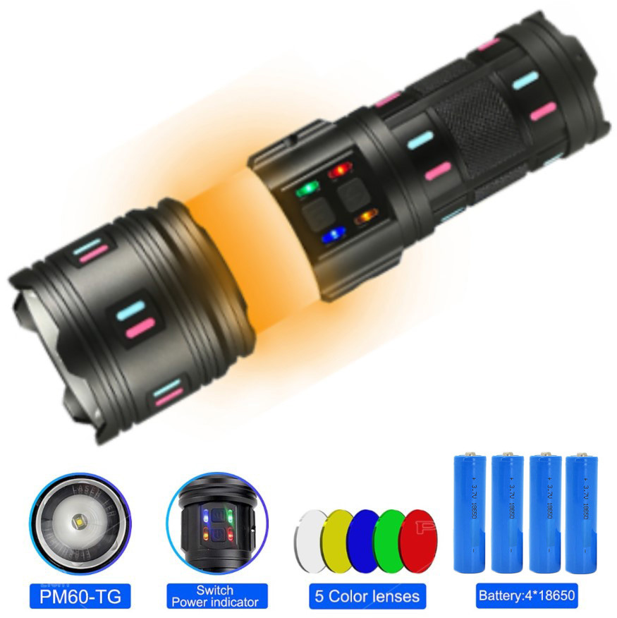 Потужний прожектор 300 W WHITE LASER AK177S ліхтар лазер PM60-TG до 10 км, 5 фільтрів, світлова гармата