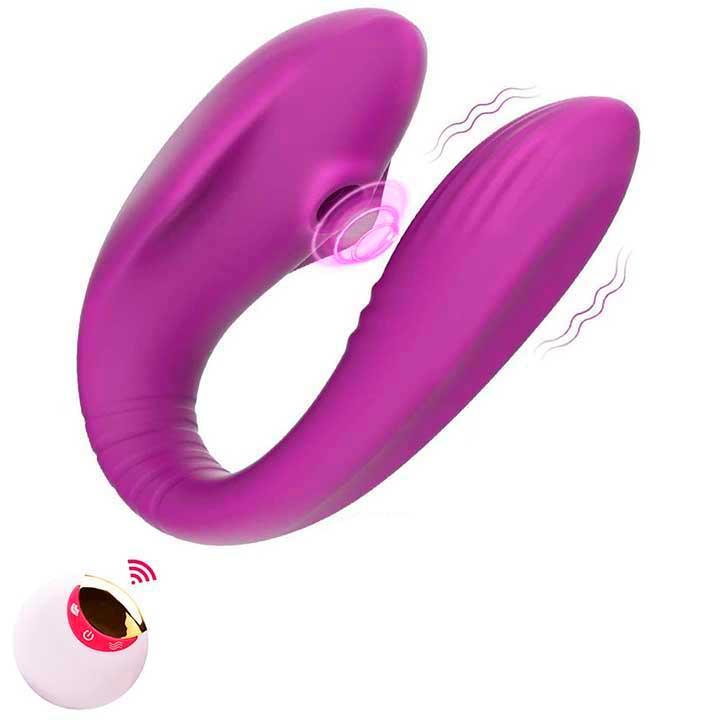 Вакуумный вибратор для пар Jony 13 режимів вібрації Фіолетовый, фото 1