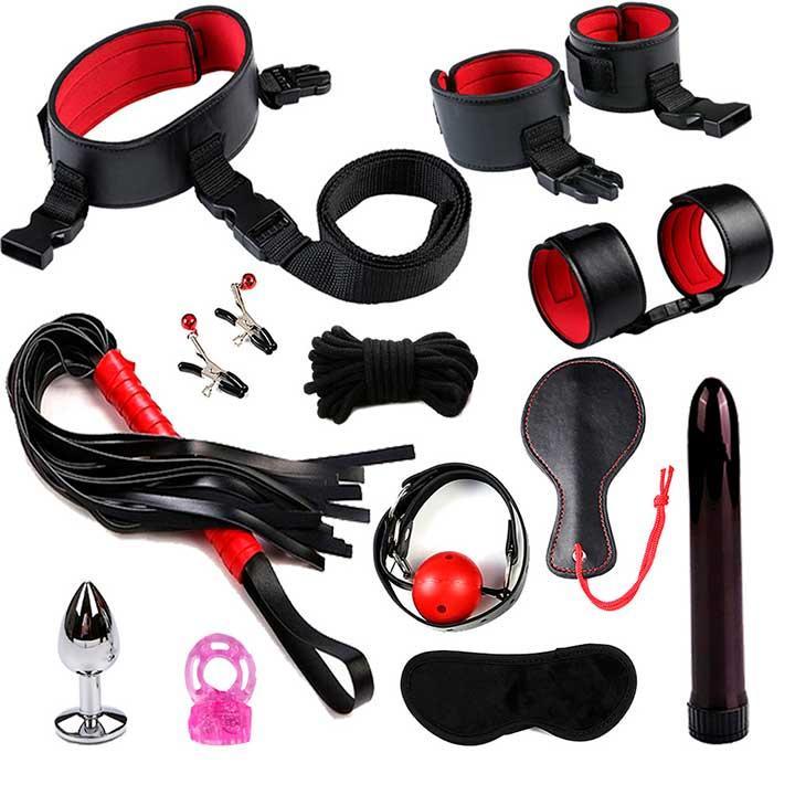 БДСМ бандажний набір з 12 предметів Червоний — Садо-мазо, фото 1