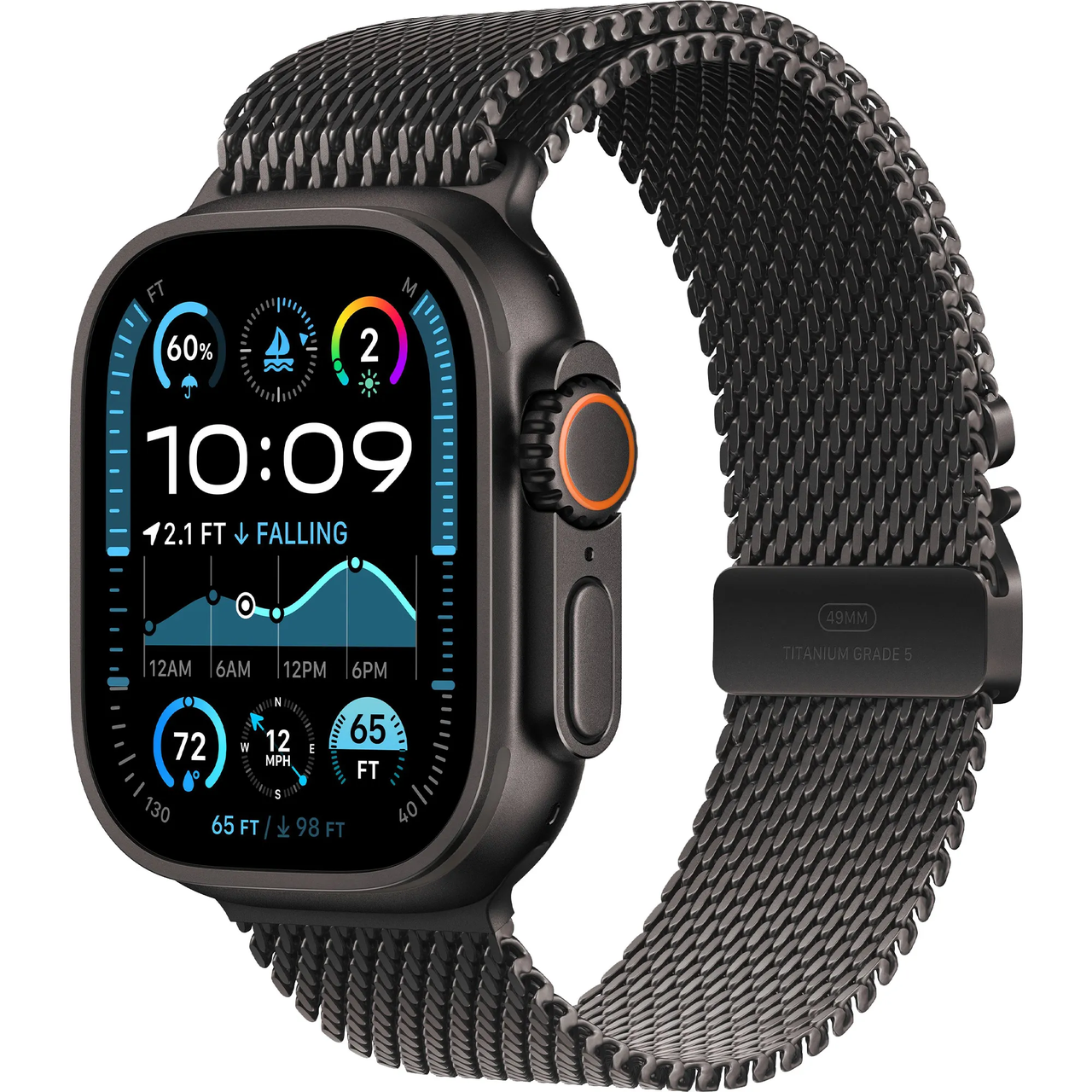 Смарт-годинник Apple Watch Ultra 2 GPS Cellular 49mm Black Titanium Case w.Black Titanium Milanese Loop-M (MX5U3)