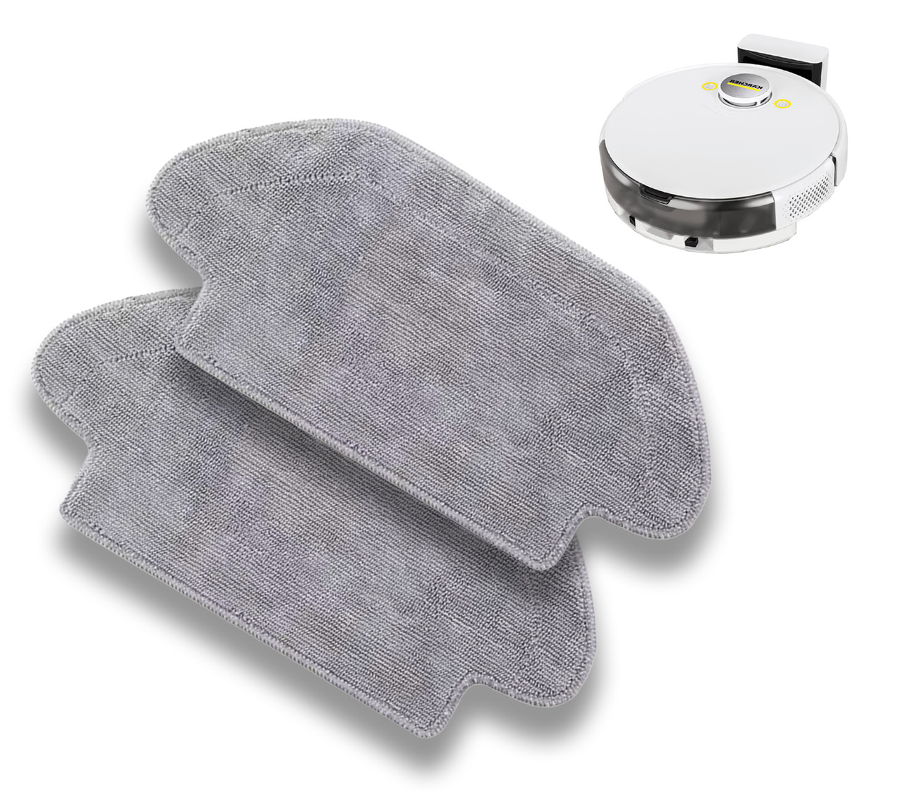 Комплект мікрофібрових серветок (2 шт.) сумісних з роботом-пилососом Karcher RCV 3, фото 1