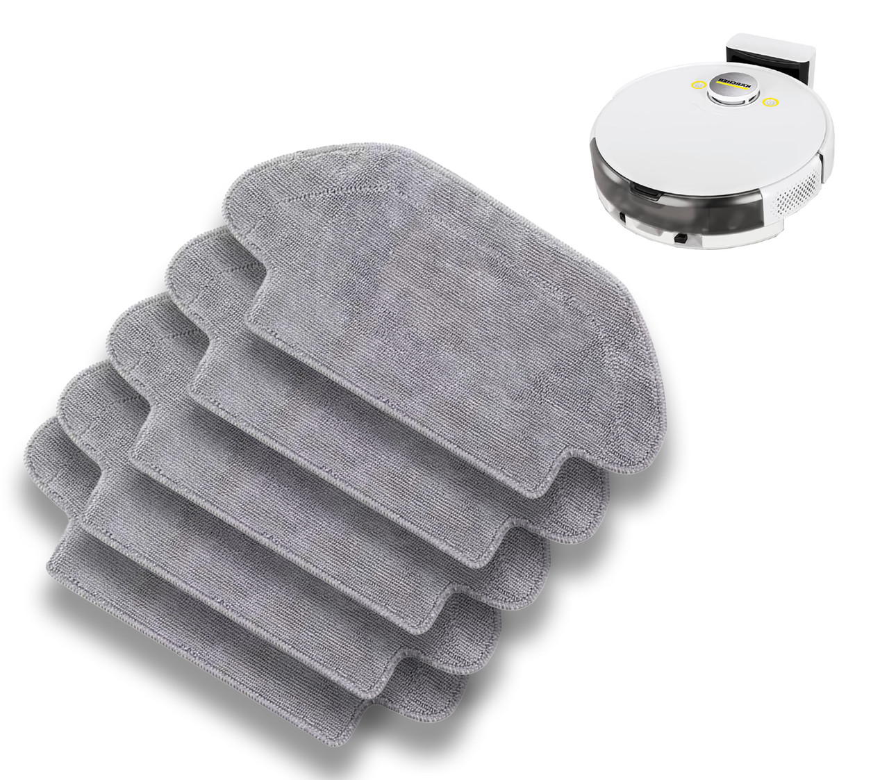 Комплект мікрофібрових серветок (5 шт.) сумісних з роботом-пилососом Karcher RCV 3, фото 1