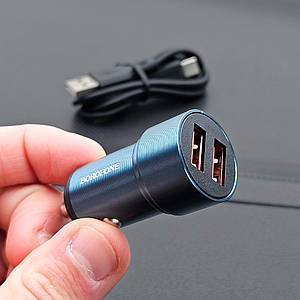 Автомобільний Зарядний Пристрій 18W Borofone BZ19A + Type C