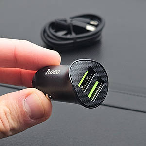 Автомобільний Зарядний Пристрій 18W Hoco Z39 2USB + Lightning
