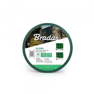 Стрічка огороджувальна, балконна, 4,75 см х 35 м, 450 г/м2, + 20 затискачів, зелена, Bradas