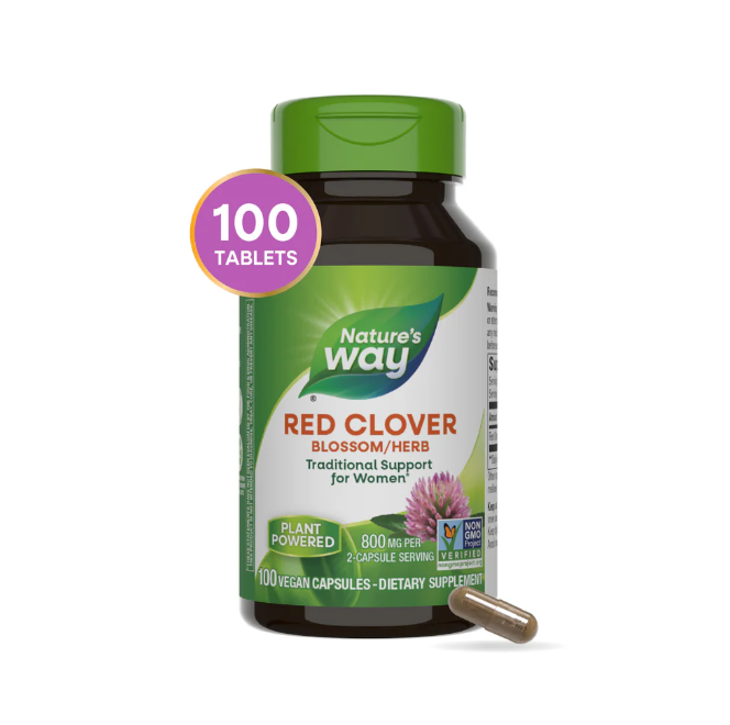 Червона конюшина квіти і надземна частина рослини (Red Clover) Nature's Way 100 капсул