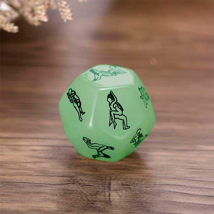 Романтична гра неоновий дванадцятигранний кубик "Пози" — Sex кубик, фото 1