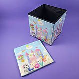 Коробка складна корзина для зберігання речей іграшок Stenson  31*31*31см R89687 блакитний колір, фото 2