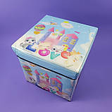 Коробка складна корзина для зберігання речей іграшок Stenson  31*31*31см R89687 блакитний колір, фото 3