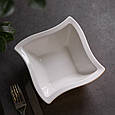 Тарілка глибока квадратна 400 мл з порцеляни біла 14.5 см тарілки для салатів або десертів Lugi, фото 2