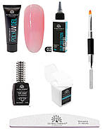Набір для нарощування Global Fashion полігель, топ, кисть зі шпателем, серветки безворсові, спец. рідина, пилка