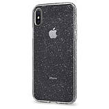 Силіконовий чохол для iPhone XS Max - Glitter з блискітками, Прозорий, фото 3
