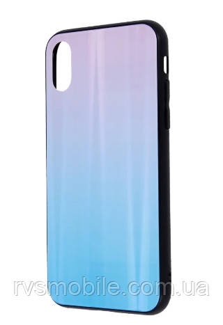 Чохол скляний для iPhone XS Max - Gradient Glass Case, Purple-Blue