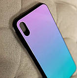 Чохол скляний для iPhone XS Max - Gradient Glass Case, Purple-Blue, фото 5