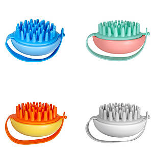 Масажна щітка шабер для миття голови та волосся з ручкою-ременем