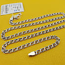 Срібний ланцюжок Бісмарк (плоский) Ширина 4,5 мм. 55 см, фото 7