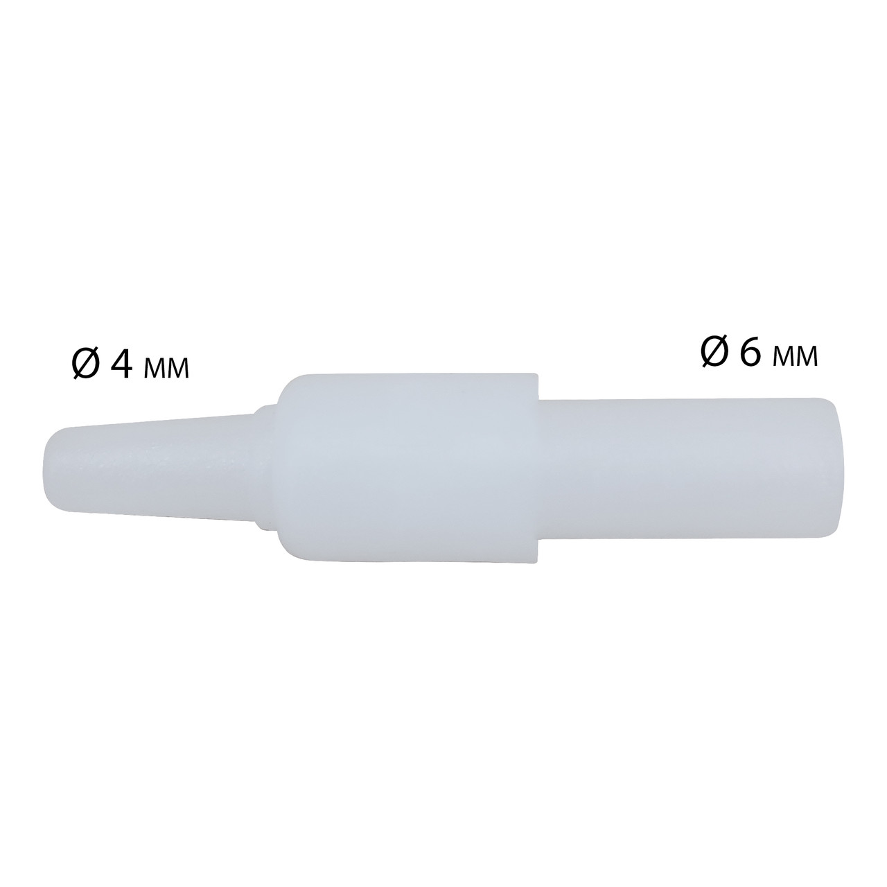 Перехідник для шланга з 4 мм на 6 мм, пластик 1 шт. EV-6