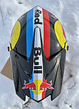 Мотошолом кросс-ендуро RedBull/black + Окуляри в ПОДАРУНОК, фото 7