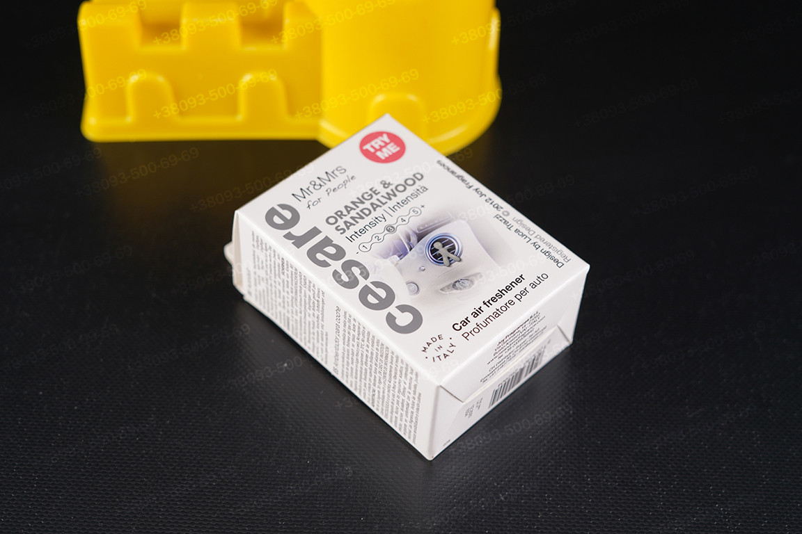 Ароматизатор для авто CESARE срібний АПЕЛЬСИН та САНДАЛ/ORANGE & SANDALWOOD – Mr&Mrs Fragrance (коробка), фото 1