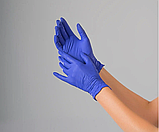 Рукавички нітрілові Mercator Nitrile блакитні без пудри розмір XL, фото 3