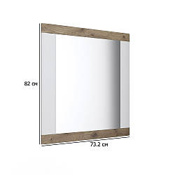 Настінне дзеркало у передпокій Санторіні 73.2х82 см білий та дуб вікінг у скандинавському стилі